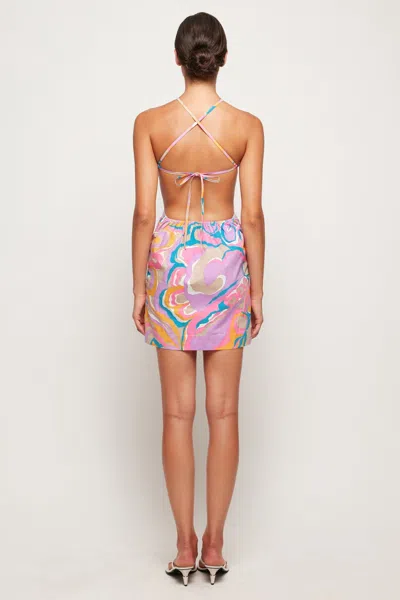 S/w/f Boutique Scarf Style Mini Dress In Multi