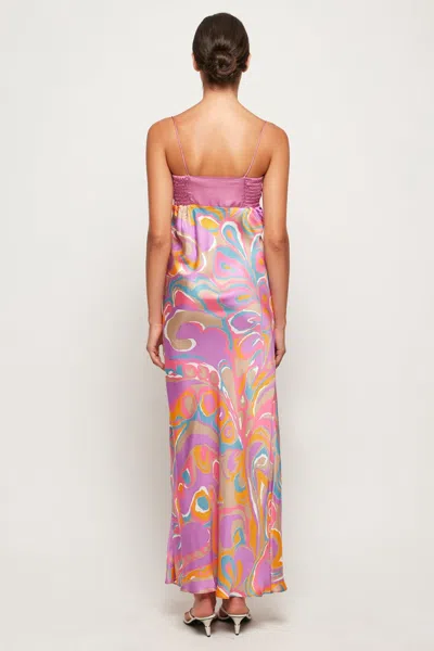 S/w/f Boutique Ruched Bra Slip Midi In Multi