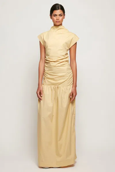 S/w/f Boutique Structured Ruched Maxi In Brown