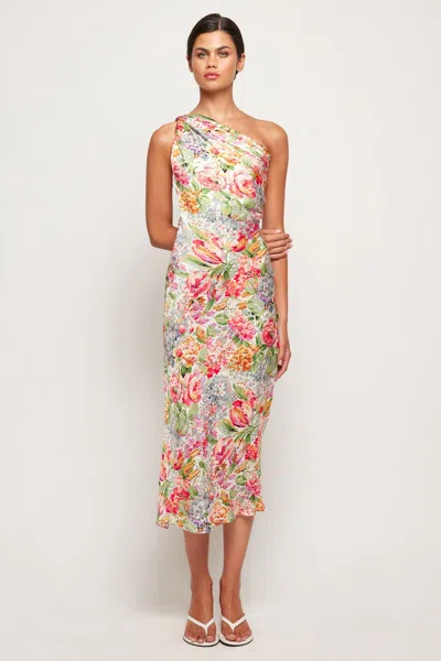 S/w/f Boutique Asymmetric Bias Cut Midi In Multi