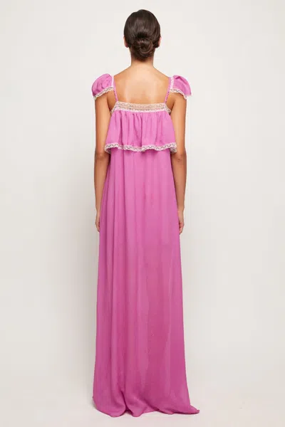 S/w/f Boutique Lace Trim Frill Maxi In Pink