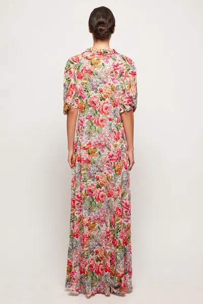 S/w/f Boutique Sheer Button Front Maxi In Multi
