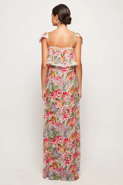 S/w/f Boutique Lace Trim Frill Maxi In Multi