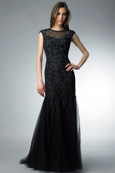 Basix Black Label Sleeveless Evening Gown In Black