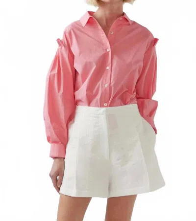 Foemina Eddie Button-up Shirt In Strawberry Pink In Multi