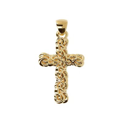 Autentica - Polished Byzantine Cross Pendant In Gold