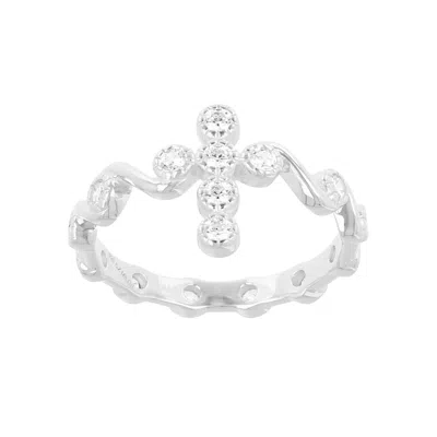 Autentica - 0.45 Cttw Cross Ring In Silver