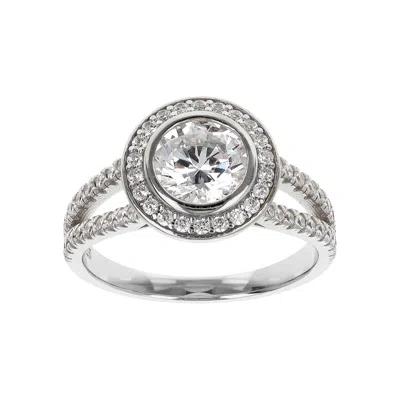 Autentica - 4.70 Cttw Halo Ring In Silver