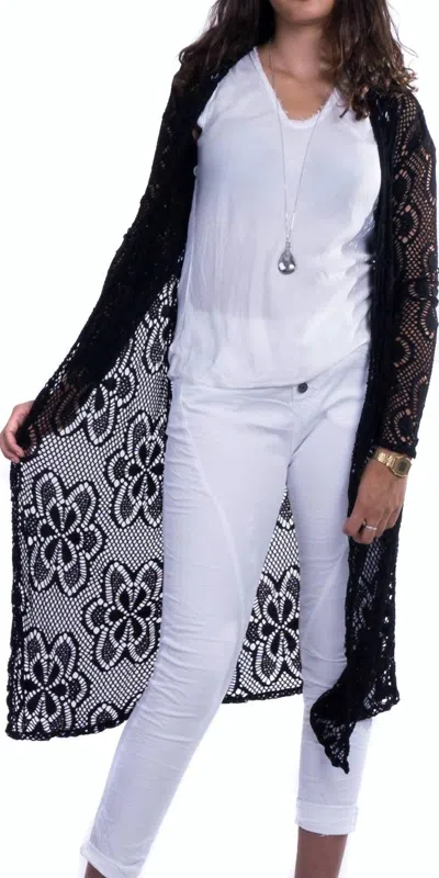 Gigi Moda Clara Long Knit Cardigan In Black In Black