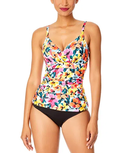 Anne Cole Underwire Surplice Tri Tankini In Multi