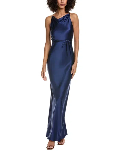 Amanda Uprichard Shaelyn Silk Maxi Dress In Blue