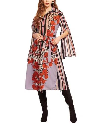 Eva Franco Nadiye Short Sleeve Midi Dress In Multi