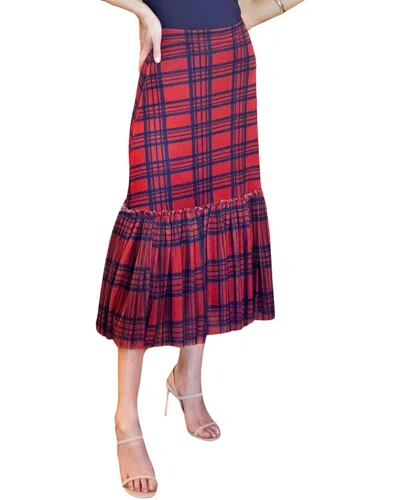 Eva Franco Kym Flounced Midi Skirt In Purple