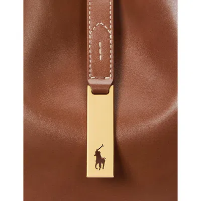 Polo Ralph Lauren Womens Cuoio Polo Id Small Leather Shoulder Bag In Brown