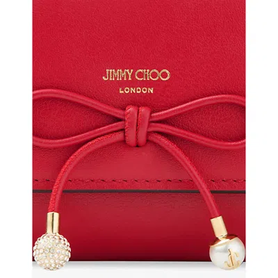 Jimmy Choo Womens Ruby Red/light Gold Marinda Compact Leather Wallet