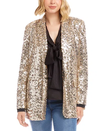 Karen Kane Sequin Blazer In Gold