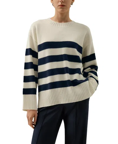 Lilysilk Striped Wool-cashmere Oversized Sweater In Multi