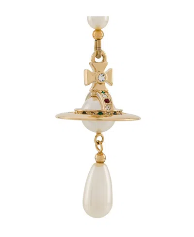 Vivienne Westwood Beaded Pendant Earrings In Gold