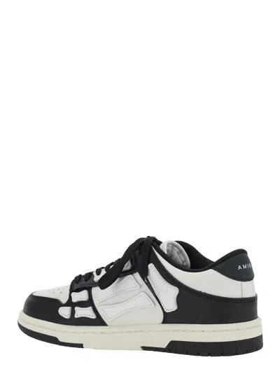 Amiri Skel Bicolor Leather Low-top Sneakers In White