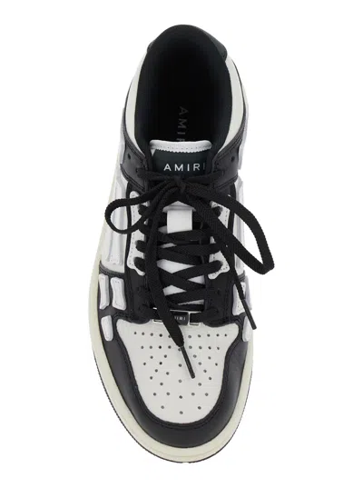 Amiri Skel Bicolor Leather Low-top Sneakers In White