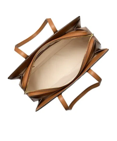 Michael Michael Kors Michael Kors Laila Medium Signature Logo Tote Bag In Brown