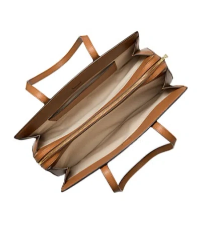 Michael Michael Kors Michael Kors Laila Medium Signature Logo Tote Bag In Brown