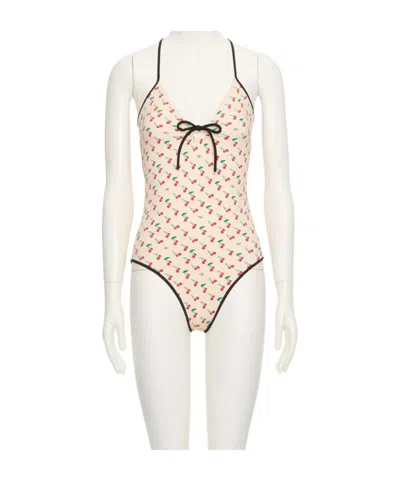 Valentino Cherryfic Lycra One-piece Swimsuit In Pink