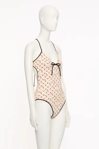 Valentino Cherryfic Lycra One-piece Swimsuit In Pink