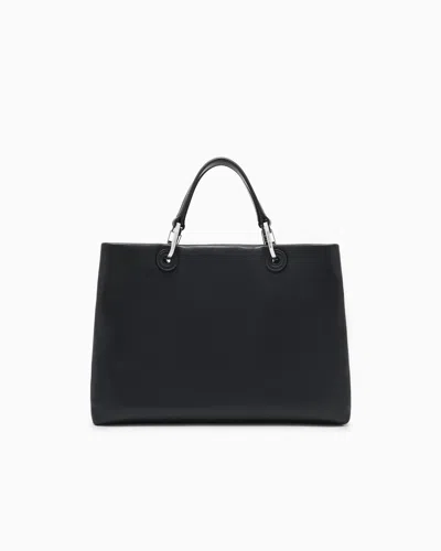 Emporio Armani Nappa-leather Medium Myea Shopper Bag In Black