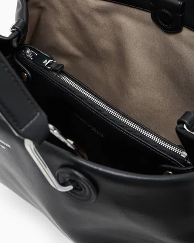 Emporio Armani Nappa-leather Medium Myea Shopper Bag In Black