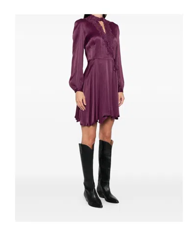 Twinset Abito Floral Lace Dress In Purple