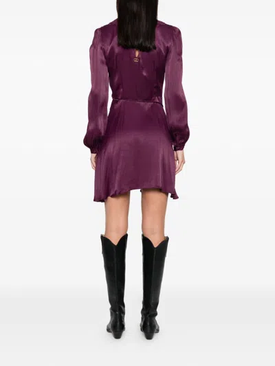 Twinset Abito Floral Lace Dress In Purple