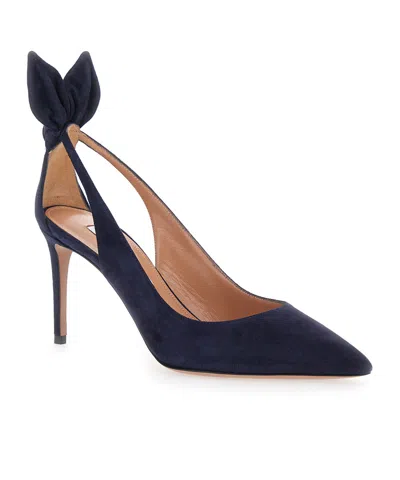 Aquazzura Bow Tie Pointed-toe Pumps In Blue