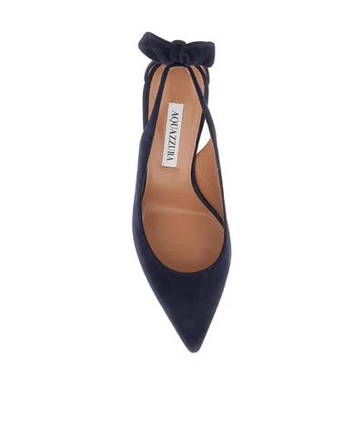 Aquazzura Bow Tie Pointed-toe Pumps In Blue