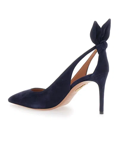 Aquazzura Bow Tie Pointed-toe Pumps In Blue