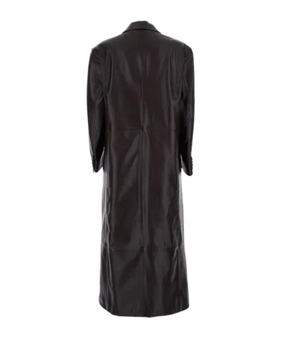 Arma Double-breasted Flap-pockets Coat In Black