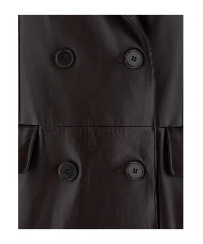 Arma Double-breasted Flap-pockets Coat In Black