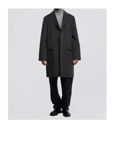 Aspesi Double-layer Wool Coat In Black
