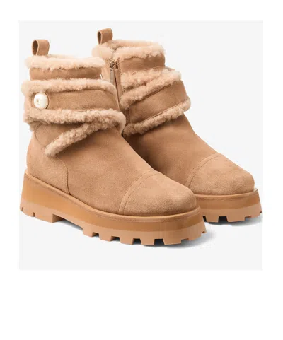 Jimmy Choo Round-toed Ankle Boots In Brown