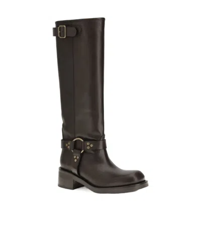 P.a.r.o.s.h Square-heeled Knee-high Boots In Black