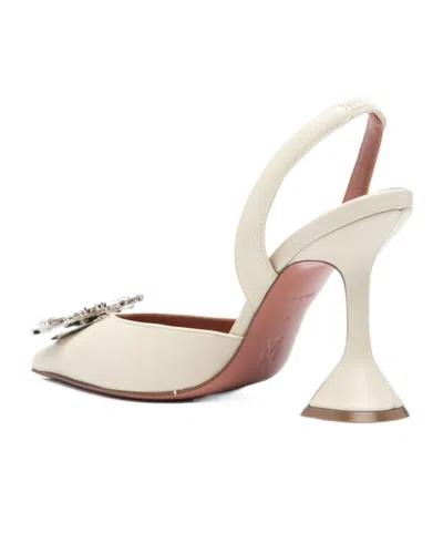 Amina Muaddi Pointed-toe High-heeled Sandals In White