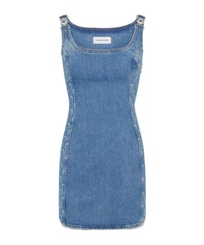 Marine Serre Denim Dress In Blue