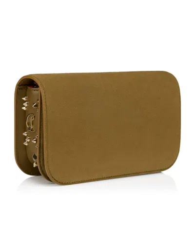 Christian Louboutin Paloma Small Suede Clutch Bag In Brown