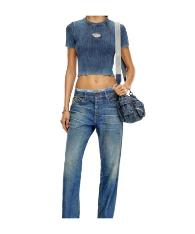 Diesel Short-sleeved Knitwear In Blue