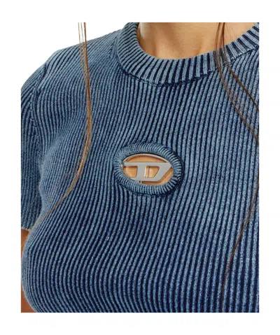 Diesel Short-sleeved Knitwear In Blue