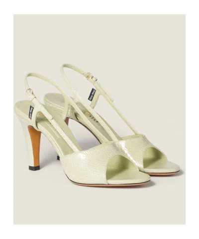 Miu Miu Ayers Slingback Sandals In Green