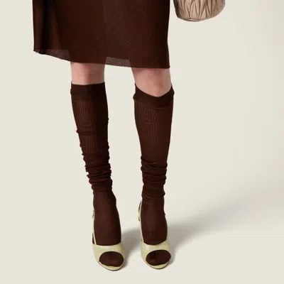 Miu Miu Ayers Slingback Sandals In Green