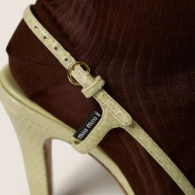 Miu Miu Ayers Slingback Sandals In Green