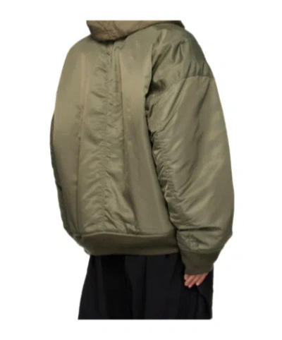 Miharayasuhiro Extended Placket Hood Flight Jacket In Green
