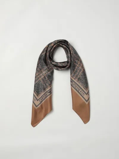Emporio Armani Plaid-pattern Scarf In Brown